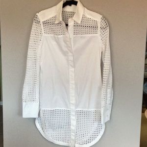 Banana Republic long white eyelet shirt (great beach cover,)